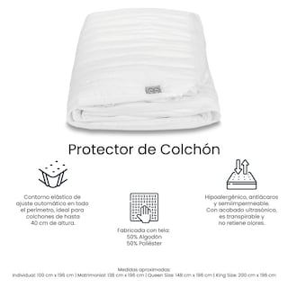 Foto 7 | Foto 7 | Colchón Spring Air Cantabria + Box Dicasa Color Azul Queen Size + 2 Almohadas Trinity + Protector Trinity