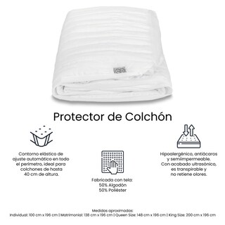 Foto 6 | Foto 6 | Colchón Spring Air Cantabria + Box Dicasa Color Azul Matrimonial + Almohada Trinity + Protector Trinity + Sábanas Trinity