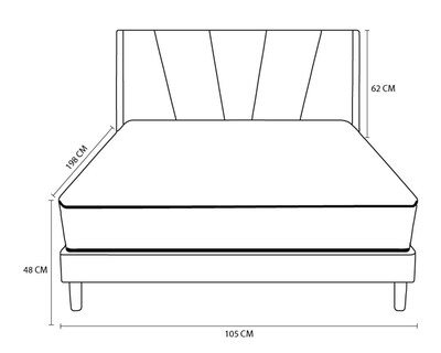 Foto 8 | Foto 8 | Colchón Individual + Cama Gris | Set Cloud Eco Cambridge | Cama Completa