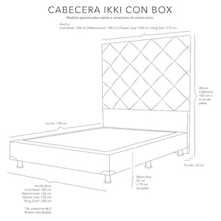 Foto 4 | Foto 4 | Cabecera Dicasa Ikki Queen Size Negro+box Dicasa Queen Size Negro+colchón Spring Air Cardona