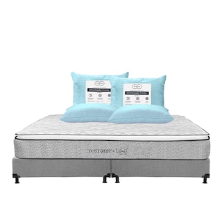 Foto 1 | Foto 1 | Colchón Restonic Vail + Box Dicasa Gris King Size + 2 Almohadas Trinity