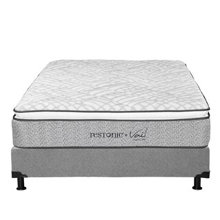 Foto 2 | Foto 2 | Colchón Restonic Vail + Box Dicasa Gris Matrimonial + 2 Almohadas Trinity