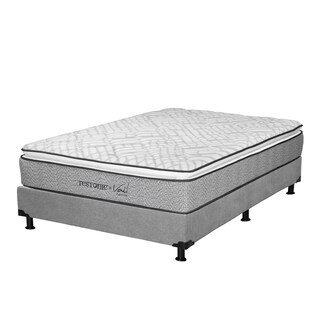 Foto 3 | Foto 3 | Colchón Restonic Vail + Box Dicasa Color Gris Queen Size + Sábanas Trinity