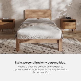 Foto 5 | Foto 5 | Colchón De Espuma Luuna Blue Individual Adulto Y Base De Madera De Bambú Armable Sin Herramientas