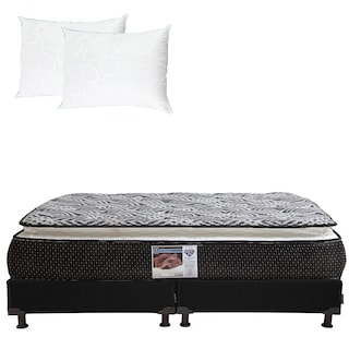 Foto 1 | Foto 1 | Colchón Spring Air Omega King Size más Box Black y 2 Almohadas Oso