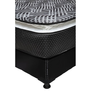 Foto 3 | Foto 3 | Colchón Spring Air Omega color Gris Matrimonial más Box Black y 2 Almohadas 2pack