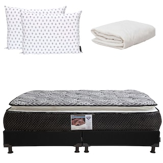 Foto 1 | Foto 1 | Colchón Spring Air Omega King Size más Box Black más 2 Almohadas 2pack y Protector de Colchón