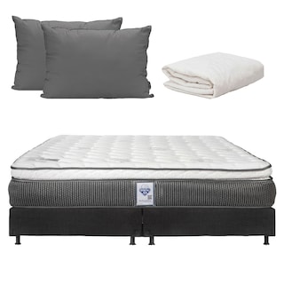 Foto 1 | Foto 1 | Colchón Spring Air Phantom Matrimonial + Box Belu +2 Almohada 2 pack + Protector de Colchón