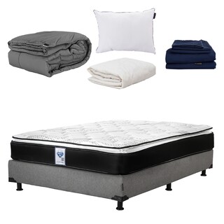 Foto 1 | Foto 1 | Colchón Spring Air Premier Matrimonial +Box Dicasa +Almohada One+Protector De Colchón +Sábanas Softy+Edredón Homy