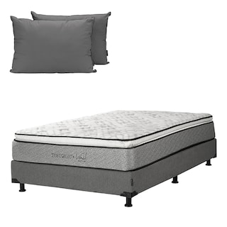 Foto 1 | Foto 1 | Colchón Restonic Vail Matrimonial+ Box Plomo + 2 Almohada 2 pack