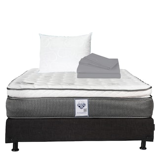 Foto 1 | Foto 1 | Colchón Spring Air Phantom Queen Size + Box Dicasa Color Negro + 2 Almohadas Osos + Sábanas