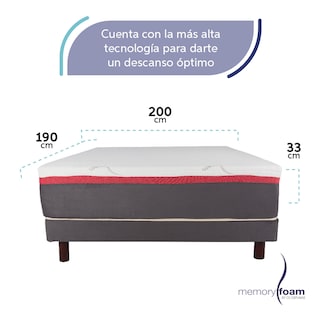 Foto 5 | Foto 5 | Colchón Great King Size De Memory Foam 7 Cm De Memory Foam Firmeza Media Firmeza Y Soporte Blanco King Size