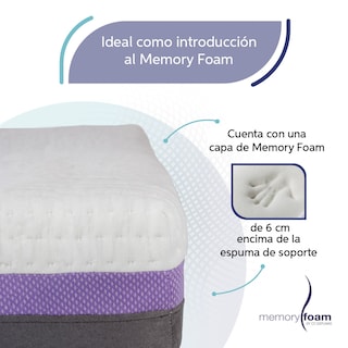 Foto 3 | Foto 3 | Colchón Good Matrimonial De Memory Foam 6 Cm De Memory Foam Firmeza Media Confort Y Soporte Máximo Blanco Matrimonial