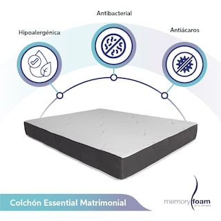 Foto 4 | Foto 4 | Colchón Essential De Memory Foam Firmeza Media Firmeza Y Soporte Blanco Matrimonial