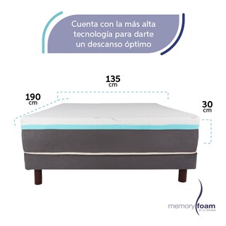Foto 5 | Foto 5 | Colchón Best Matrimonial De Memory Foam 7 Cm De Memory Foam Firmeza Media Confort Y Soporte Blanco Matrimonia