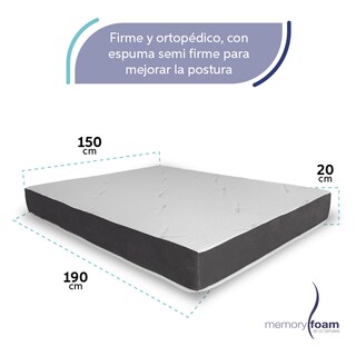 Foto 5 | Foto 5 | Colchón Essential De Memory Foam Firmeza Media Firmeza Y Soporte Blanco Queen Size