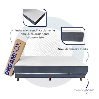 Foto 4 | Foto 4 | Memory Foam Dreambox Colchón En Caja, Queen Size