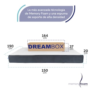 Foto 5 | Foto 5 | Memory Foam Dreambox Colchón En Caja, Queen Size