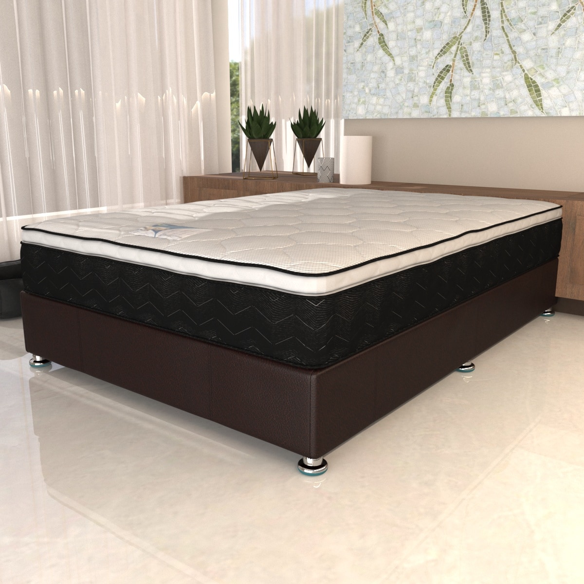 Colchón Queen Size Serta Confort Pad + 2 Almohadas