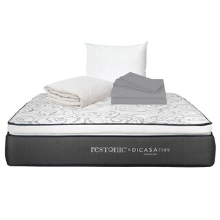 Foto 1 | Foto 1 | Colchón Restonic Trini King Size + Almohada Oso + Protector De Colchón Ultra + Juego De Sábanas Basic