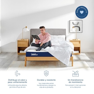 Foto 3 | Foto 3 | Colchón de Espumas Luuna Air Matrimonial en Caja Altura 20 cm