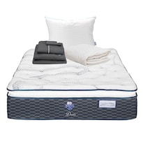 Colchón Spring Air Dover Matrimonial + Almohada Royal + Protector Ultra + Sábanas Royal