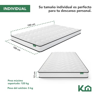Foto 5 | Foto 5 | Colchón Individual en Caja KingsHouse Memory Foam