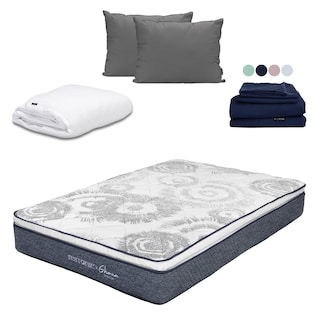 Foto 1 | Foto 1 | Colchón Restonic Ghana + Almohada 2pack + Protector Cloud + Sábanas Softy Matrimonial