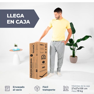 Foto 2 | Foto 2 | Colchón Individual Con Resorte Ortopédico Y Memory Foam Expansión Rápidan Domuslife