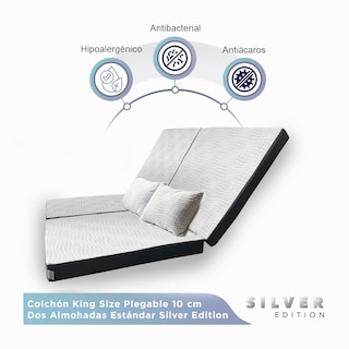 Foto 3 | Foto 3 | Pack Colchon Silver (triple) King Size + 2 Almohadas Silver