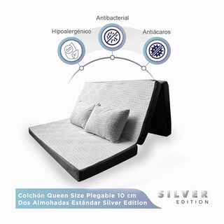Foto 3 | Foto 3 | Pack Colchon Silver (triple) Queen Size + 2 Almohadas Silver
