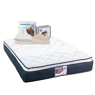 Foto 1 | Foto 1 | Colchón Spring Air Mónaco Azul Individual + Sábanas Basic + Protector Ultra