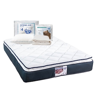 Foto 1 | Foto 1 | Colchón Spring Air Mónaco Azul Individual + Protector Ultra + 2 Almohadas Osos