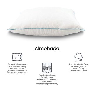 Foto 6 | Foto 6 | Colchón Spring Air Mónaco Azul Matrimonial + Protector Ultra + 2 Almohadas Osos