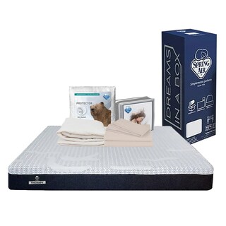 Foto 1 | Foto 1 | Colchón Spring Air Therapy Azul Matrimonial + Protector Ultra + Sábanas Basic