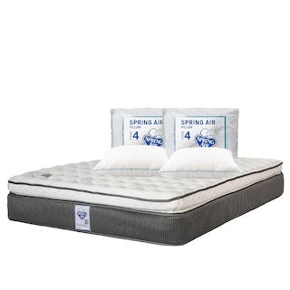 Foto 1 | Foto 1 | Colchón Spring Air Phantom Negro Matrimonial + 2 Almohadas Osos