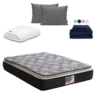 Foto 1 | Foto 1 | Colchón Spring Air Omega Matrimonial + Almohada 2pack + Protector Cloud + Sábanas Softy