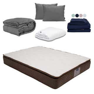 Foto 1 | Foto 1 | Colchón Restonic Nautilus Matrimonial + Almohada 2pack + Protector Cloud + Sábanas Softy + Edredón Homy