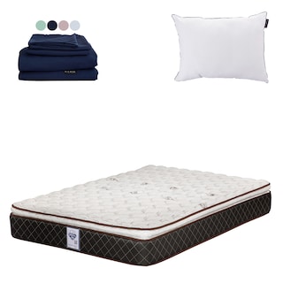 Foto 1 | Foto 1 | Colchón Spring Air Minesota Color Café King Size + Almohada One + Sábanas Softy
