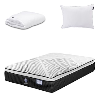 Foto 1 | Foto 1 | Colchón Spring Air Alaska Color Negro Queen Size + Almohada One + Protector Cloud