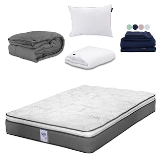 Foto 1 | Foto 1 | Colchón Spring Air Prestige Matrimonial + Almohada One + Protector Cloud + Juego De Sábanas Softy + Edredón Homy