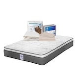 Colchón Spring Air Prestige Color Gris Individual + Protector Ultra + Sábanas Basic