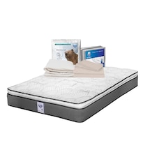 Colchón Spring Air Prestige Color Gris King Size + Protector Ultra + Sábanas Basic