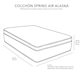 Foto 8 | Foto 8 | Colchón Spring Air Alaska + Almohada Royal + Protector Lux King Size