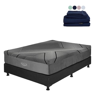 Foto 1 | Foto 1 | Colchón Rogga+Box Dicasa Color Negro Matrimonial+Sábanas Softy