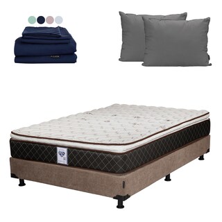 Foto 1 | Foto 1 | Minesota Box Colchon+box+almohada 2pack+sabanas Softy Duke Mocca Cafe Individual