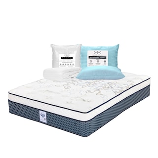 Foto 1 | Foto 1 | Colchón Spring Air Cantabria Color Azul Queen Size + Almohada Trinity + Protector Trinity