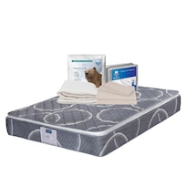 Colchón Restonic Bongo Color Azul King Size + Protector Ultra + Sábanas Basic