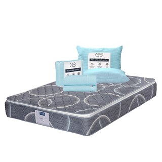 Foto 1 | Foto 1 | Colchón Restonic Bongo Color Azul King Size + Almohada Trinity + Sábanas Trinity