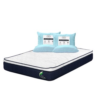 Foto 1 | Foto 1 | Colchón Restonic Eon Color Azul Matrimonial + 2 Almohadas Trinity